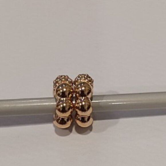 2 Pandora *Retired* Rose Polished and Pave Spacers with Clear Zirconia 788310CZ - Picture 5 of 11